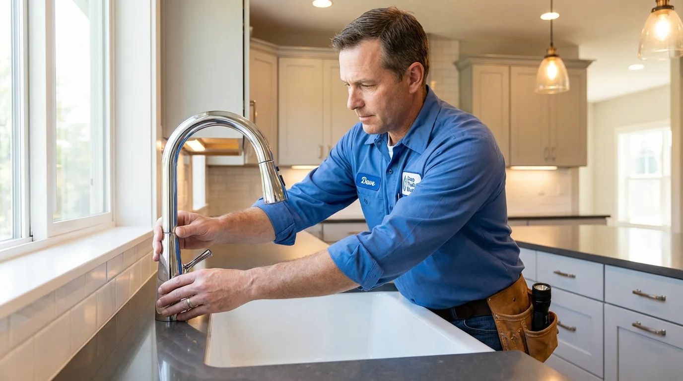 Kitchen faucet installation by Johns Plumbing LLC in Pender