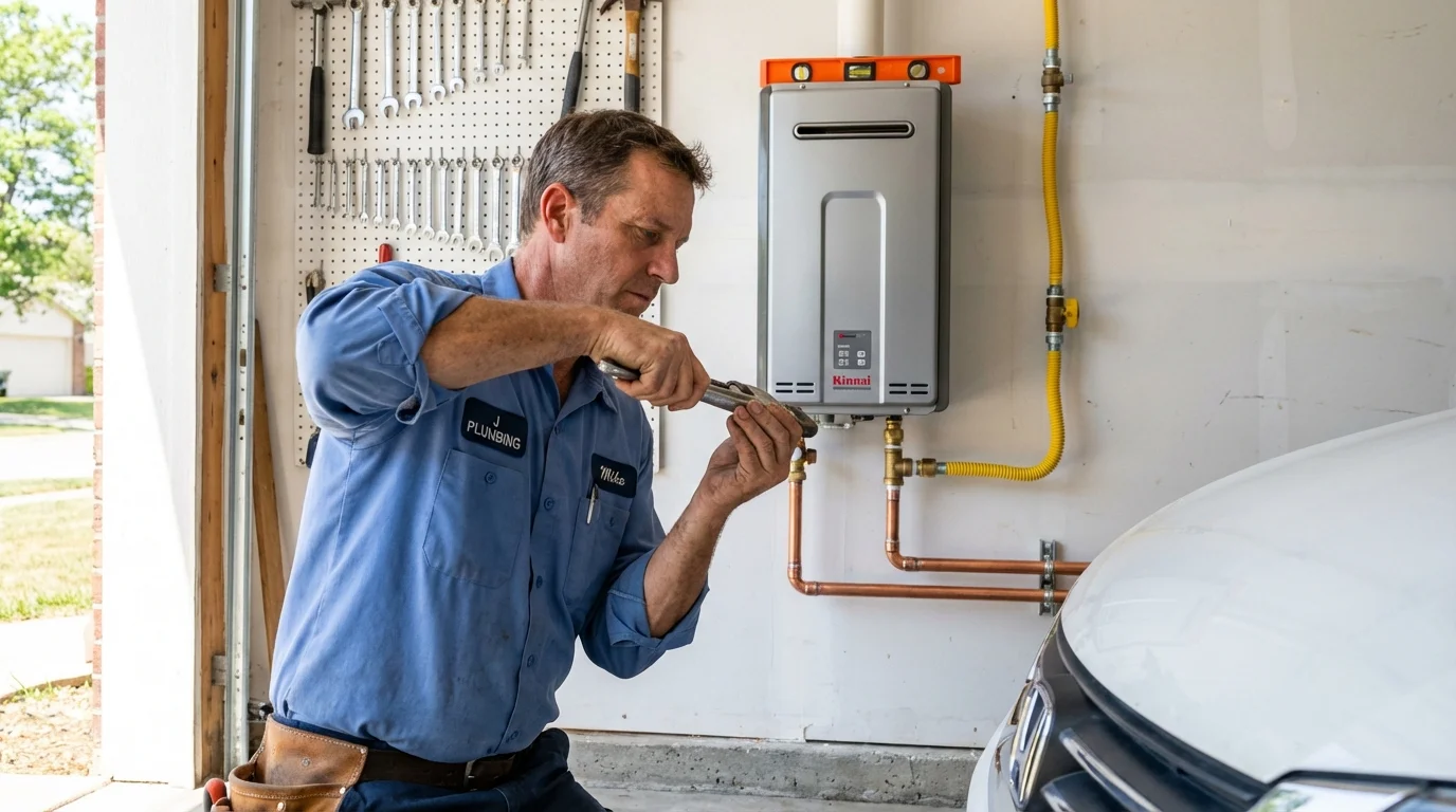 Tankless water heater installation by a Johns Plumbing LLC plumber in Pender
